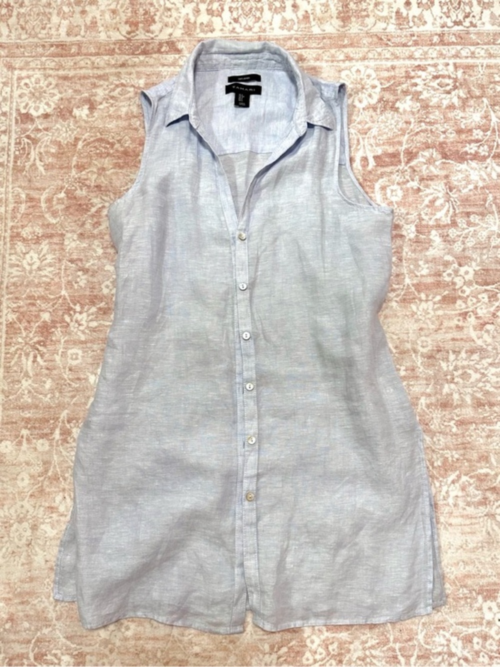 100% Linen 🦋 Tahari Buttoned Long Top